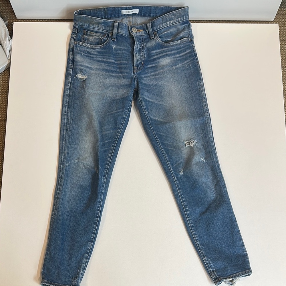 Moussy Blue Skinny Distressed Jeans